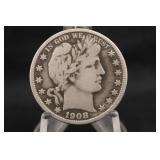 1908-O Barber Silver Half Dollar