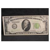 1928B $10 Gold on Demand Green Seal Note