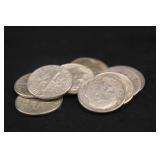 Lot of 10 90% Silver Pre-64 Roosevelt Dimes