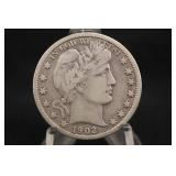 1902-S Barber Silver Half Dollar