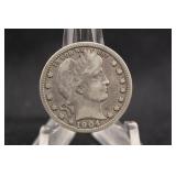 1904-O Barber Silver Quarter
