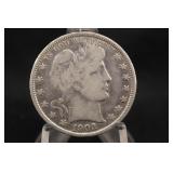 1902-P Barber Silver Half Dollar