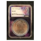 2021-D MS69 Certified .999 Silver Morgan Dollar