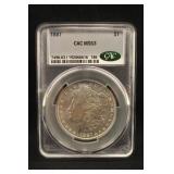 1887-P CAC MS63 Morgan Dollar Reverse Toning