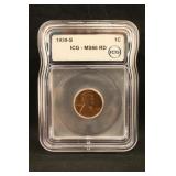 1939-S MS66 Red Lincoln Wheat Cent Certified