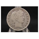 1907-D Barber Silver Half Dollar