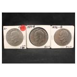Lot of 3 Eisenhower Dollars