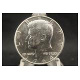 1964 Uncirculated Kennedy 90% Silver Half Dollar