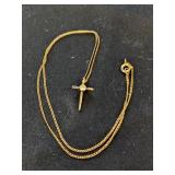 12KGF Chain & Cross Pendant   B1