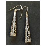 .925 Silver Dangle Earrings   5.3g