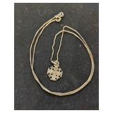 .925 Silver Jerusalem Cross Pendant on 18"
