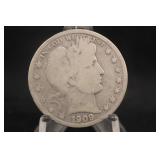 1909-S Barber Silver Half Dollar