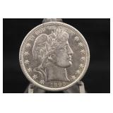 1895-S Awesome AU/BU Barber Silver Half Dollar