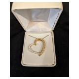 Sterling Silver/GP Heart Pendant and Chain  NIB