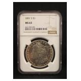 1891-S MS63 NGC Morgan Silver Dollar