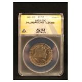 1893 Certified Columbian Expo Commem Silver Half