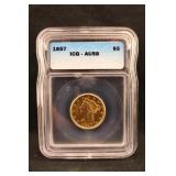 1857 $5 Liberty Head Pre-33 Gold Coin