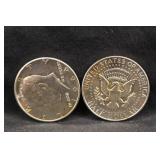 Lot of 2 1964 90% Silver Kennedy Half Dollars