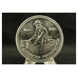 1985 "The American Prospector" 1oz  Silver Round