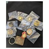 Misc. Collectible Tack Pins and One Key Chain