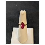 10K Gold and Ruby Ring Sz 5+