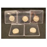 Lot of 5 1938-D Buffalo Nickels