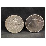 Lot of 2 1964 90% Silver Kennedy Half Dollars