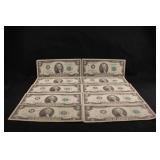 Lot of 10 1976 Bicentennial $2 Bank Notes
