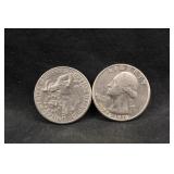 Lot of 2 1976 Bicentennial Washington Quarters