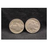 Lot of 2 1936 Buffalo Nickels