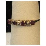 ``Tested 10K Gold And Ruby Ring  Sz 7
