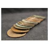 Lot of 14 Old English Pennies