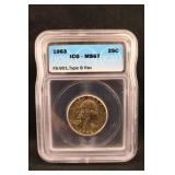 1963 MS67 Washington Silver Quarter Certified