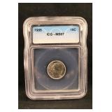 1955-P MS67 Roosevelt Silver Dime
