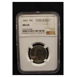 1963 MS64 Washington Silver Quarter