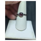 .925 Silver Garnet Ring Sz 9