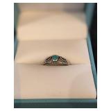 Unmarked Silver Turquoise Ring Size 8.5