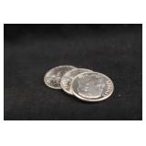 Lot of 3 Pre 64 Roosevelt Silver Dimes