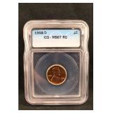 1958-D MS67 Red Lincoln Wheat Cent