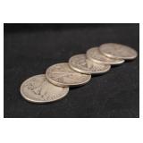 Lot of 5 Mixed Date Walking Liberty Silver Halves