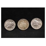 Lot of 3 Mixed Date Mercury Silver Dimes