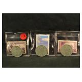 Lot of 3 Wisconsin Quarters w/Stamps