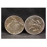 Lot of 2 1964 90% Silver Kennedy Half Dollars