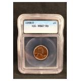 1958-D MS67 Red Lincoln Wheat Cent