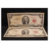 1953 & 1963 $2 Red Seal Bank Notes