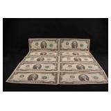 Lot of 10 1976 Bicentennial $2 Bank Notes