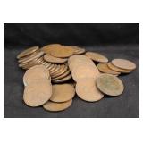 Large Lot of 56 Old English Pennies