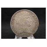 1812-L French Empire Silver Napoleon 5 Francs Coin