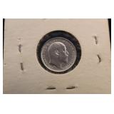 1902 Great Britian Silver Three Pence Coin