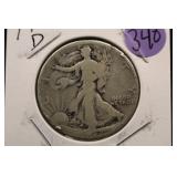1942-D Walking Liberty Silver Half Dollar